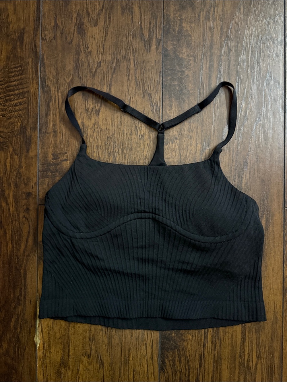 lululemon athletica Black Strappy Ebb to Street Cropped Tank
